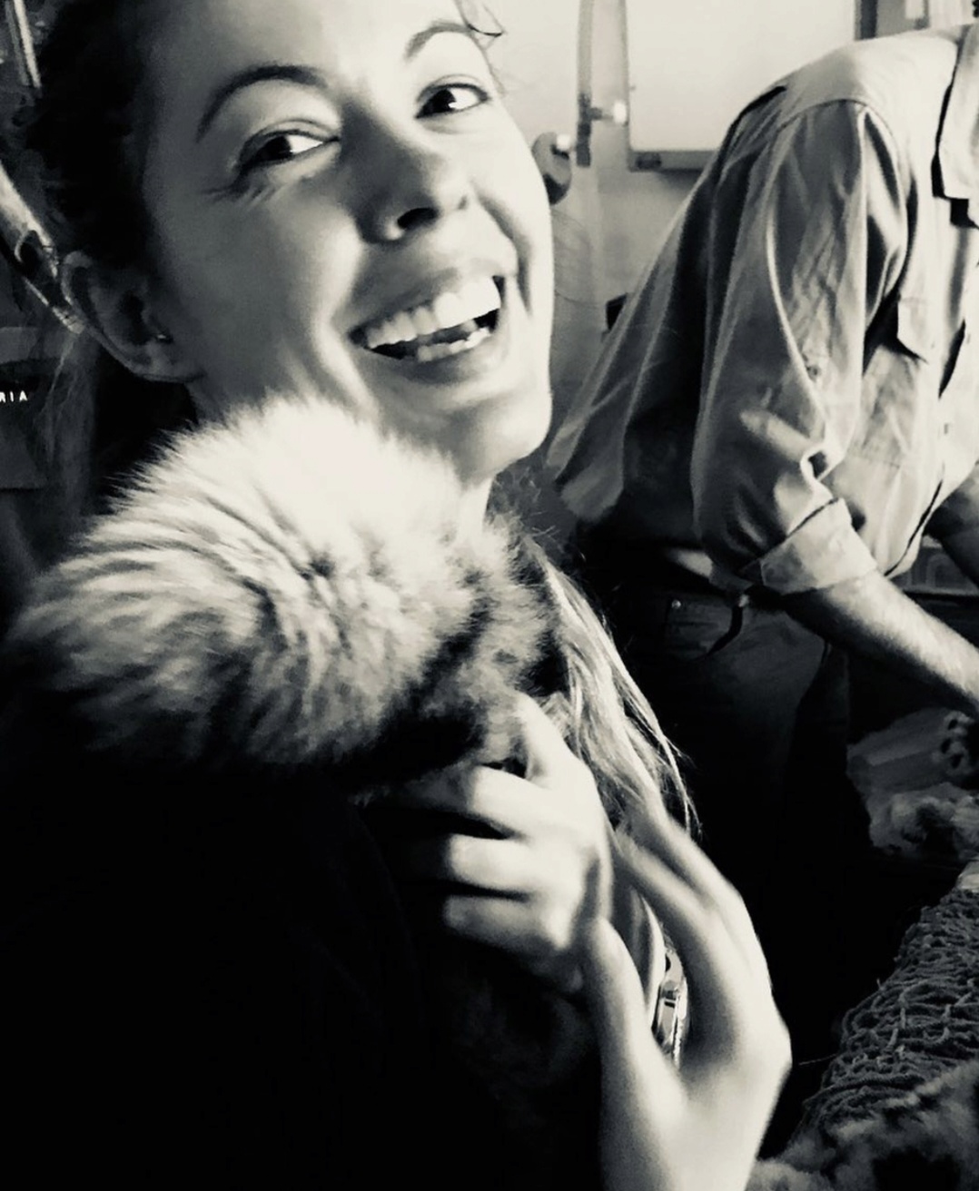 Jessica with an animal, her lifelong passion for animal care